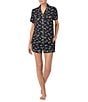 kate spade new york Short Sleeve Notch Collar Knit Bold Bows Print Bridal Shorty Pajama Set - Image 1