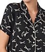 kate spade new york Short Sleeve Notch Collar Knit Bold Bows Print Bridal Shorty Pajama Set - Image 5