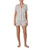 Color:White/Dot - Image 1 - Short Sleeve Notch Collar Ladybug Dot Cozy Jersey Pajama Set