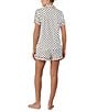 Color:White/Dot - Image 2 - Short Sleeve Notch Collar Ladybug Dot Cozy Jersey Pajama Set