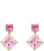 Color:Pink Multi - Image 1 - Showtime Rhinestone Drop Earrings