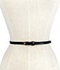 Color:Black - Image 4 - Skinny Colorblock Leather Bow Belt