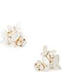 Color:White Multi - Image 1 - Social Butterfly Crystal Cluster Stud Earrings
