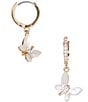 kate spade new york Social Butterfly Huggie Crystal Hoop Drop Earrings