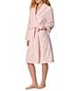 kate spade new york Solid Jacquard Plush Shawl Collar Long Sleeve Robe - Image 3