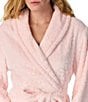 kate spade new york Solid Jacquard Plush Shawl Collar Long Sleeve Robe - Image 4