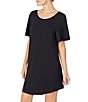 Color:Black - Image 1 - Solid Jersey Knit Nightgown