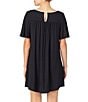 Color:Black - Image 2 - Solid Jersey Knit Nightgown