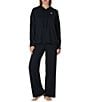 kate spade new york Solid Long Sleeve Round Neck Brushed Jersey Knit Pant Pajama Set - Image 1
