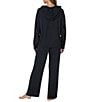 kate spade new york Solid Long Sleeve Round Neck Brushed Jersey Knit Pant Pajama Set - Image 2