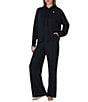 kate spade new york Solid Long Sleeve Round Neck Brushed Jersey Knit Pant Pajama Set - Image 3