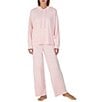 kate spade new york Solid Long Sleeve Round Neck Brushed Jersey Knit Pant Pajama Set - Image 5