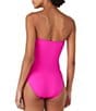Color:Vivid Snapdragon - Image 2 - Solid Sweetheart Rosette One Piece Swimsuit