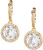 Color:Clear/Gold - Image 1 - Something Sparkly Spade Huggie Earrings
