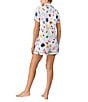 kate spade new york Stripe Beach Trip Print Short Sleeve Notch Collar Knit Shorty Pajama Set, Color:Beach Trip Stripe - Image 2