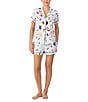 kate spade new york Stripe Beach Trip Print Short Sleeve Notch Collar Knit Shorty Pajama Set, Color:Beach Trip Stripe - Image 3