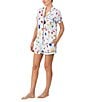 kate spade new york Stripe Beach Trip Print Short Sleeve Notch Collar Knit Shorty Pajama Set, Color:Beach Trip Stripe - Image 4