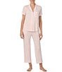 kate spade new york Striped Short Notch Collar Cropped Pajama Set - Image 1