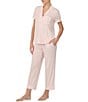 kate spade new york Striped Short Notch Collar Cropped Pajama Set - Image 3