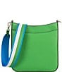 Color:Turf Green - Image 2 - Striped Strap Hudson Messenger Crossbody Bag