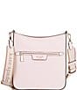 Color:Shimmer Pink - Image 1 - Striped Strap Hudson Messenger Crossbody Bag