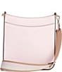 Color:Shimmer Pink - Image 2 - Striped Strap Hudson Messenger Crossbody Bag