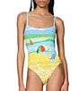 kate spade new york Summer Print Scoop Neck Open Back Tank One Piece Swimsuit, Color:Multi - Image 1