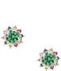 Color:Multi - Image 1 - Sunny Halo Multi Stone Stud Earrings