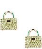 Color:Green/Gold - Image 1 - Sweet Crystal Treasures Purse Stud Earrings