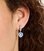 Color:Blue - Image 2 - Sweetheart Rhinestone Huggie Hoop Earrings