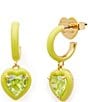 Color:Green Multi - Image 1 - Sweetheart Rhinestone Huggie Hoop Earrings