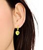 Color:Green Multi - Image 2 - Sweetheart Rhinestone Huggie Hoop Earrings