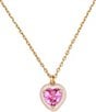Color:Pink - Image 2 - Sweetheart Mini Short Pendant Necklace