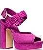 kate spade new york Sylvie Suede Square Toe Platform Sandals - Image 1