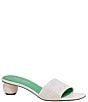 Color:Cream - Image 1 - Tee Time Leather Slide Sandals