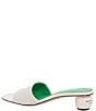 Color:Cream - Image 3 - Tee Time Leather Slide Sandals