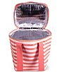 Color:Coral - Image 2 - Terrace Stripe Insulated Wine Picnic Cooler