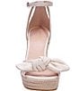 Color:Parchment - Image 4 - Tianna Leather Bow Platform Wedge Sandals