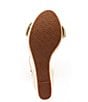 Color:Pale Gold - Image 6 - Tianna Metallic Leather Bow Platform Wedge Espadrille Sandals