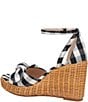 Color:Black/Cream - Image 3 - Tianna Bow Wicker Wedge Sandals