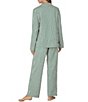 kate spade new york Timeless Stripe Print Long Sleeve Notch Collar Brushed Jersey Knit Pant Pajama Set - Image 2
