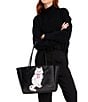 kate spade new york Whiskers Crystal Medium Tote Bag, Color:Black Multi. - Image 5