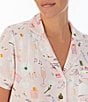 Color:Pink/Ground - Image 4 - With Love Modal Jersey Short Sleeve Notch Collar Shorty Bridal Pajama Set