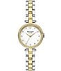 Color:Two Tone - Image 1 - Women's Holland Crystal Embellished Three Hand Two Stainless Steel Bracelet Watch