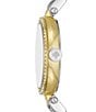 Color:Two Tone - Image 2 - Women's Holland Crystal Embellished Three Hand Two Stainless Steel Bracelet Watch