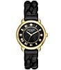 Color:Black - Image 1 - Women's Lily Avenue Three Hand Black Leather Strap Watch