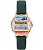 Color:Green - Image 1 - Women's Metro Bookworm Three-Hand Green Leather Strap Watch