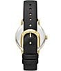 Color:Black - Image 3 - Women's Metro Makeup Three-Hand Black Leather Strap Watch