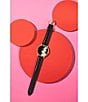 Color:Black - Image 4 - Women's Metro Three-Hand Black Leather Strap Watch