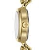 Color:Gold - Image 2 - Women's Monroe Gold Floral Crystal Tone Stainless Bracelet Watch